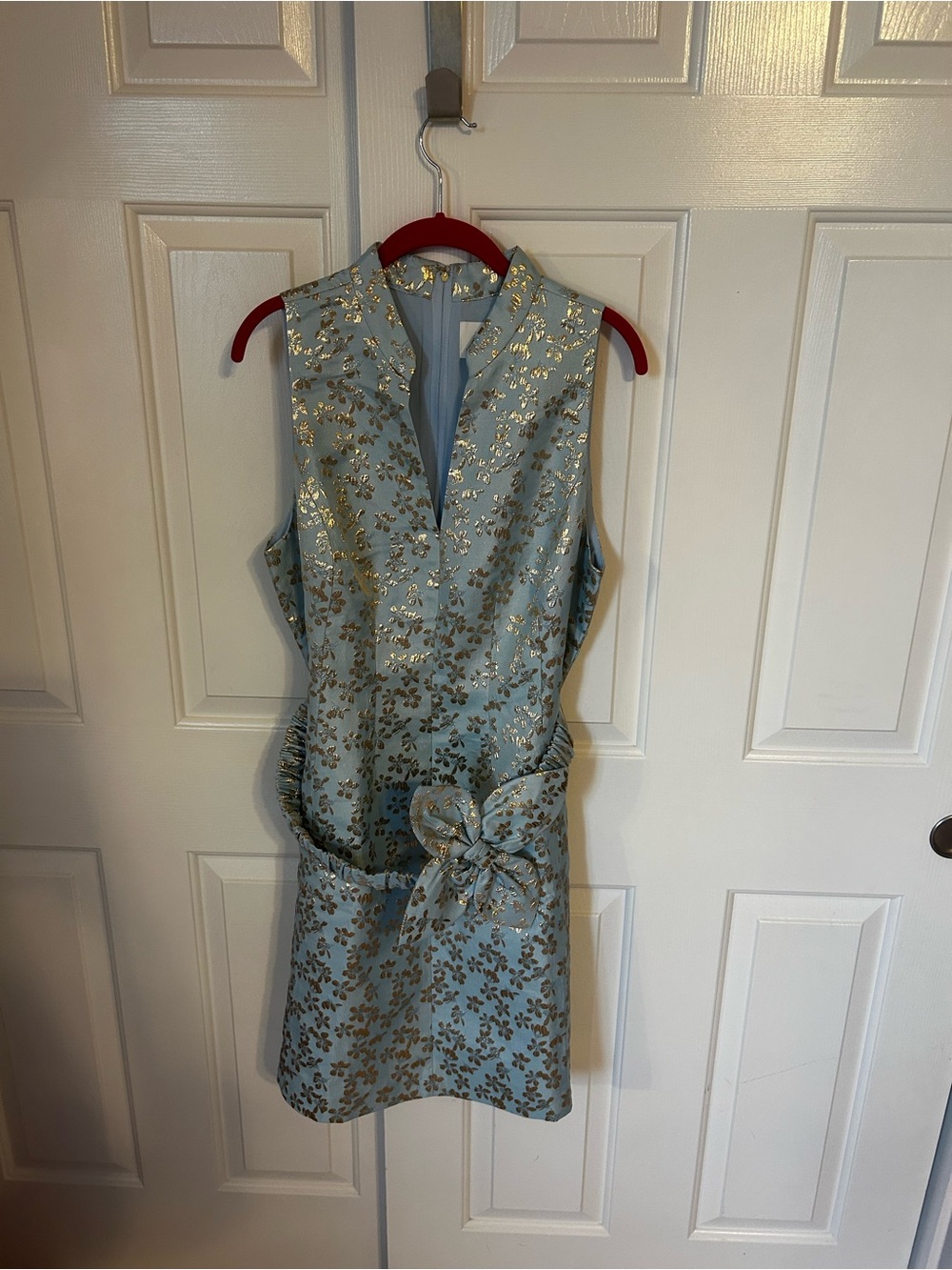 Lilly Pulitzer Light Blue Mini Dress with Gold Floral Accent - Picture 3 of 3